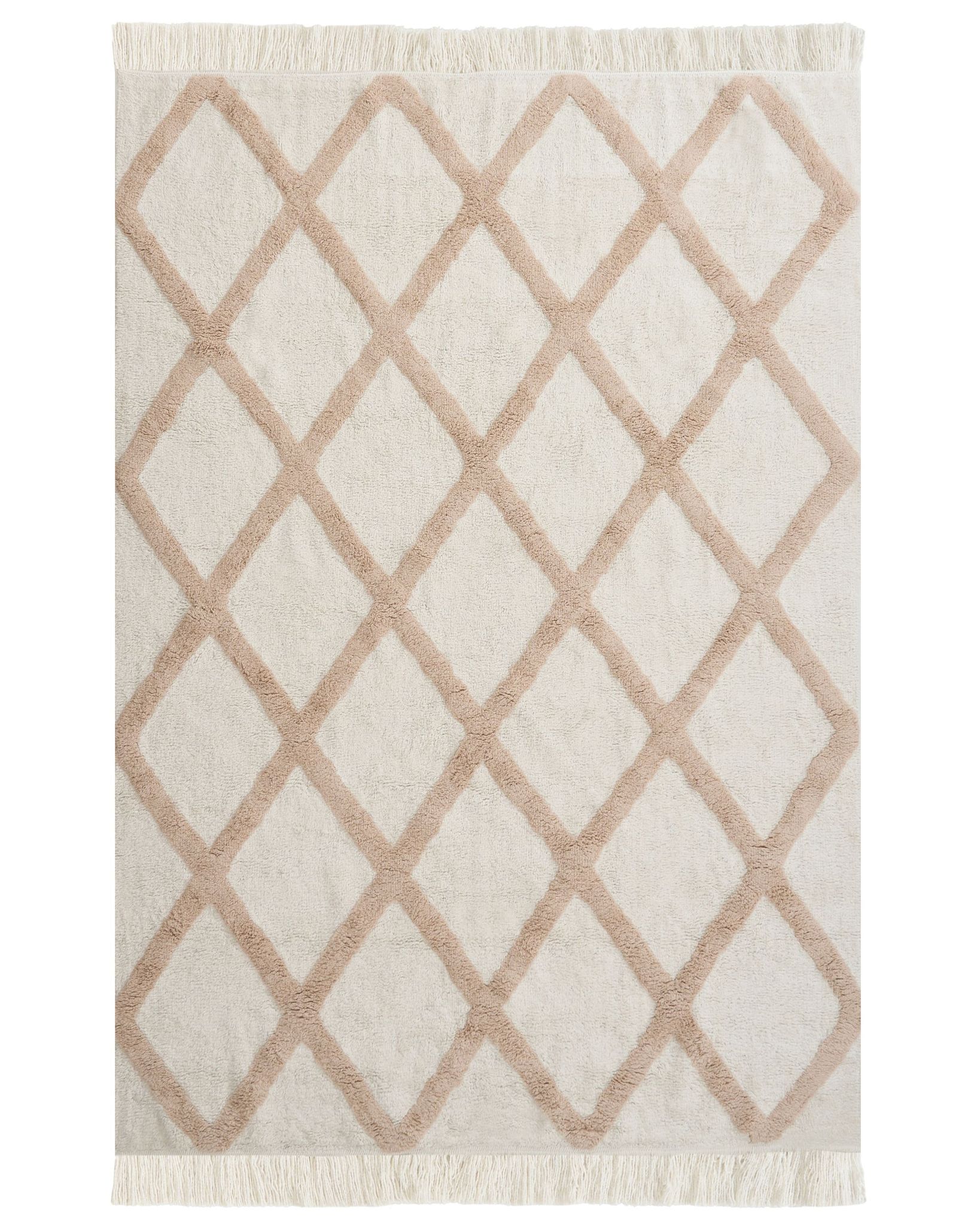Kinderteppich Punsari Hellbeige 140 X 200 Cm Baumwolle