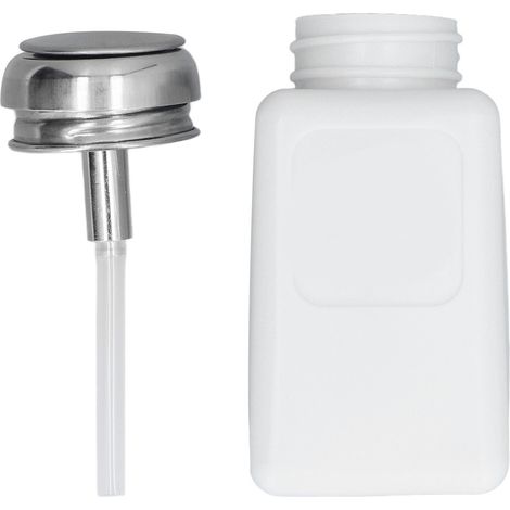 200-ml-lösungsmittelspender Mit Druckmechanismus, Sichere, Antistatische Vierkantflasche Mit Weißem Edelstahldeckel
