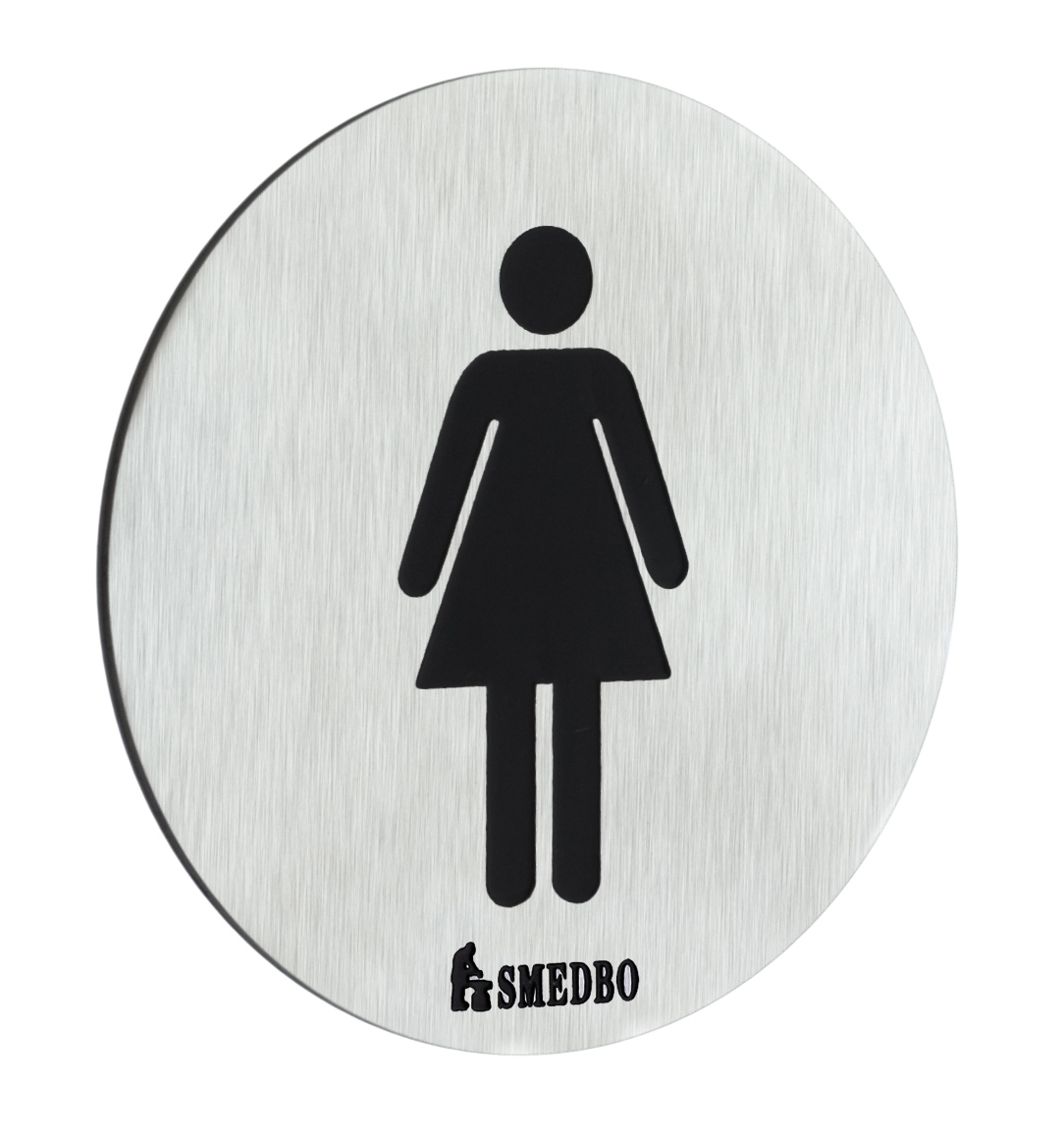 Smedbo Xtra - Wc Schild Damen In Edenstahl Gebürstet, Selbstklebend Fs956