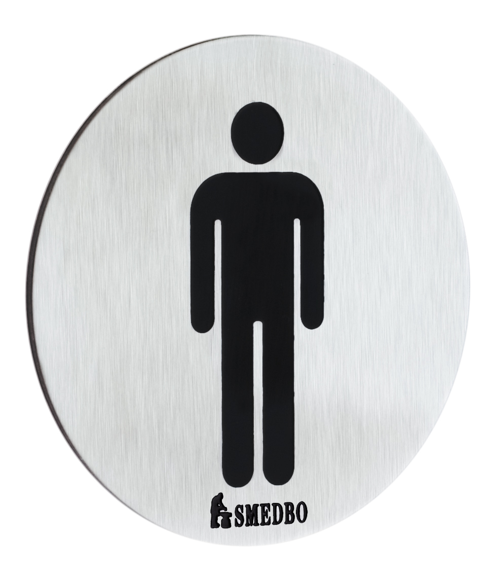 Smedbo Xtra - Wc Schild Herren In Edelstahl Gebürstet, Selbstklebend Fs957