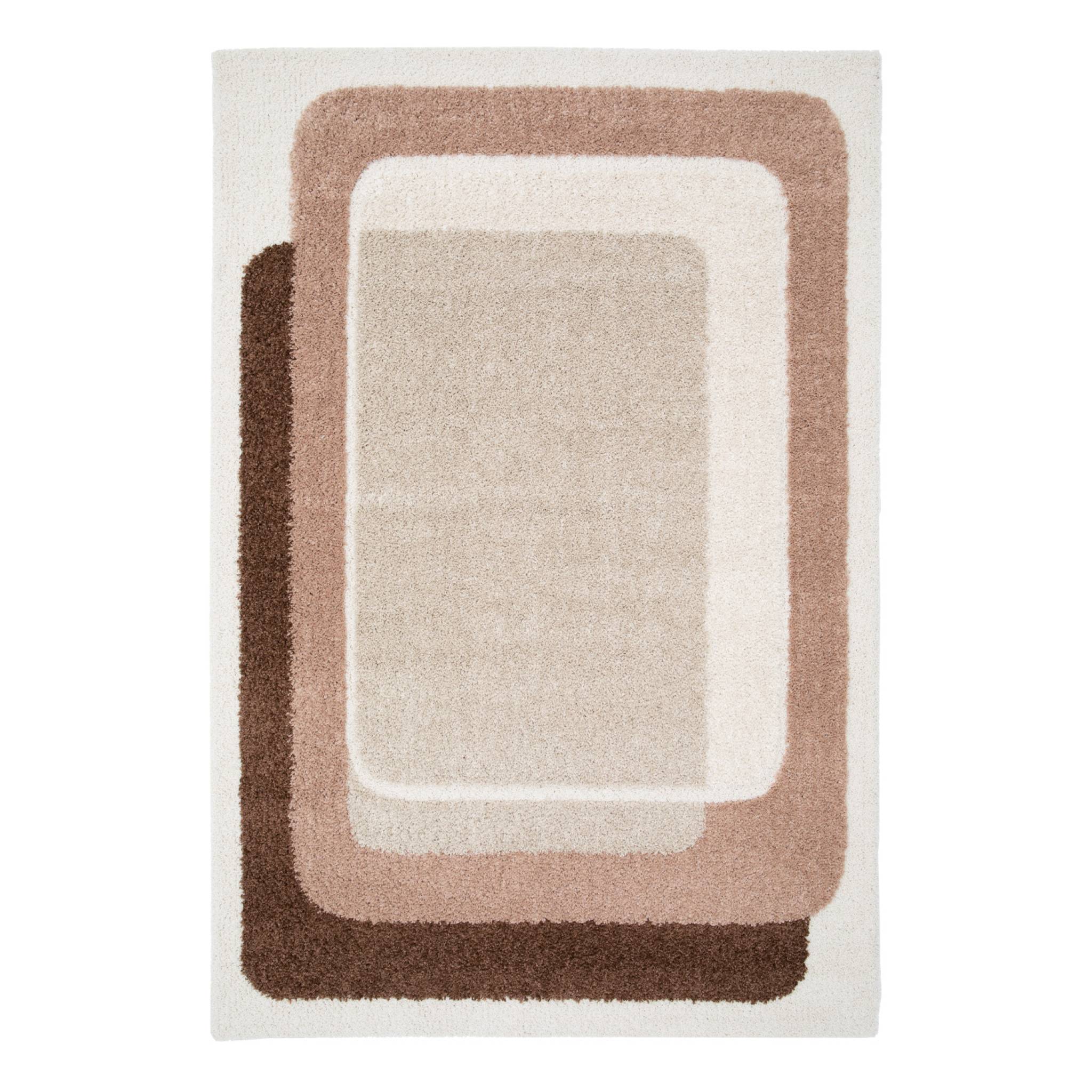 Sweeek - Teppich Für Indoor Mit Grafischem Muster In Braun, Rosa Und Beige - 120 X 170 Cm