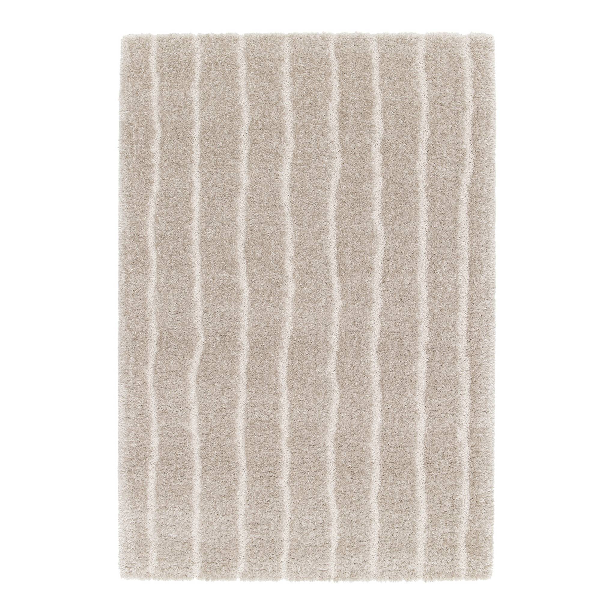 Sweeek - Teppich Für Indoor Mit Streifenmuster Taupe - 120 X 170 Cm
