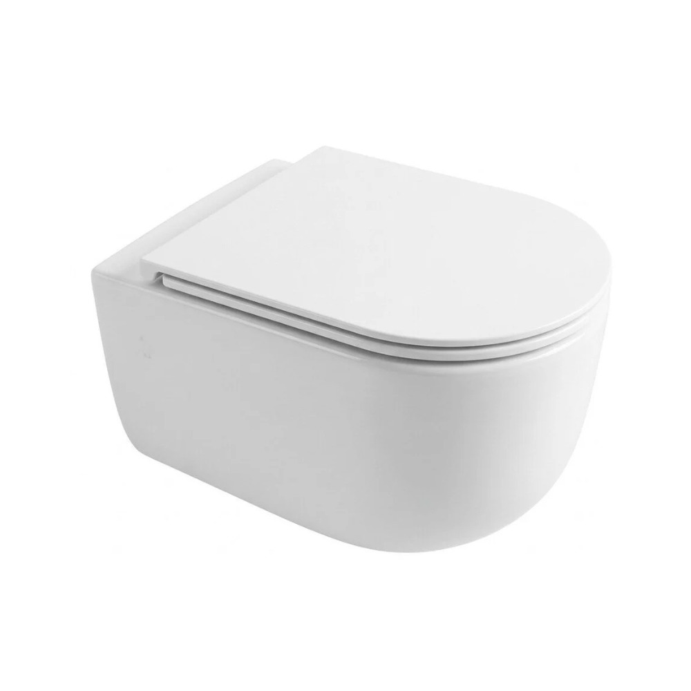 Ergo Wand-wc Plus Size Aus Keramik Mit Softclose-wc-sitz, Weiß (satpswc)