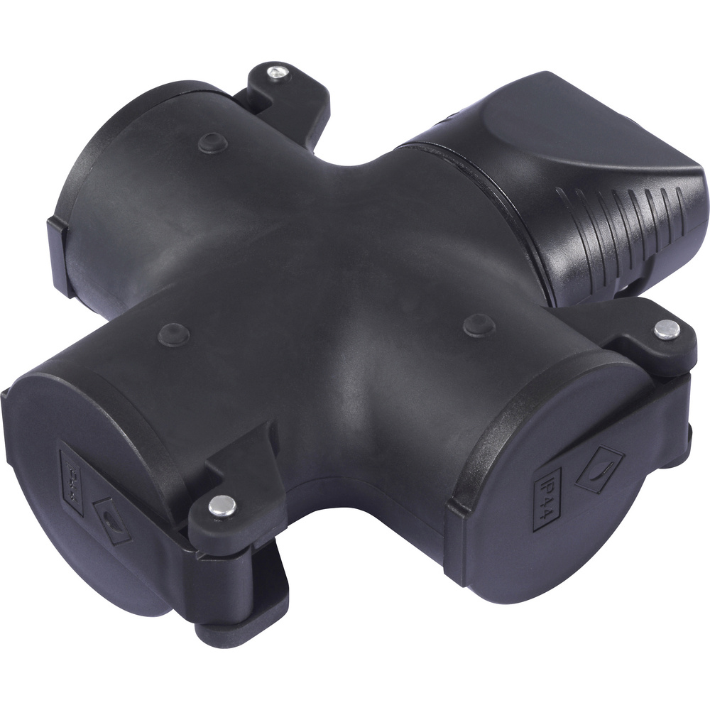 Sygonix Sy-7110400 3fach-kupplung Tpe 230 V/ac Schwarz Ip44