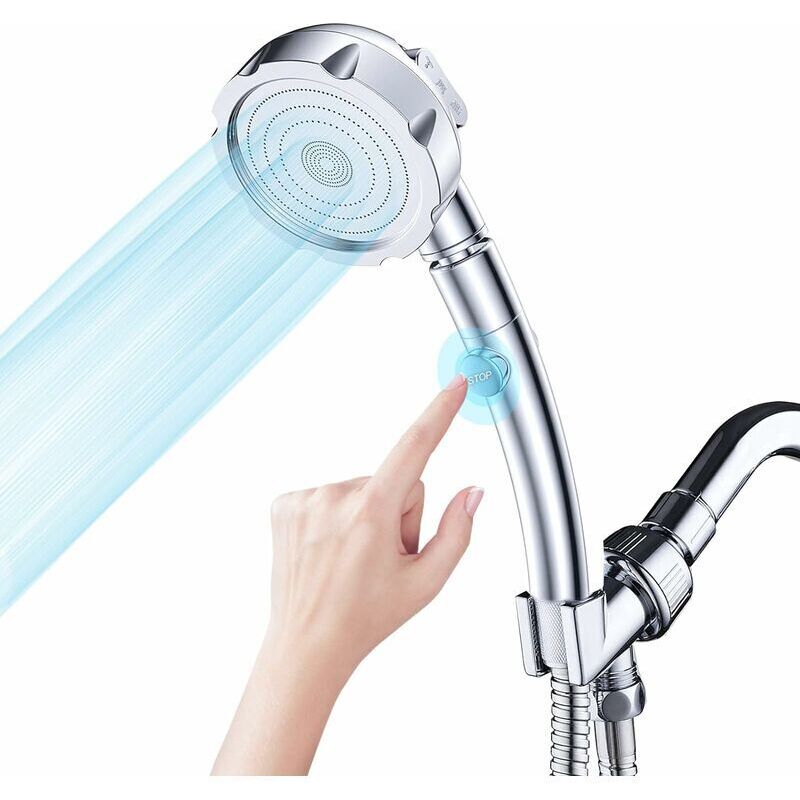 Handbrausemodi Mit Ein-/ausschalter, 360° Drehbarer Duschkopf, Universell Einsetzbar, Hoher Wasserdruck, Wassersparend