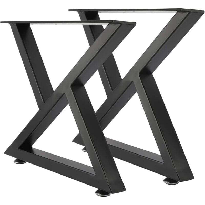 Set Mit 2 Schwarzen Tischbeinen Aus Metall – Höhe 40 Cm – Industrielle Eisenbeine Für Ess-, Couch- Und Stehtische – Schnelle Montage