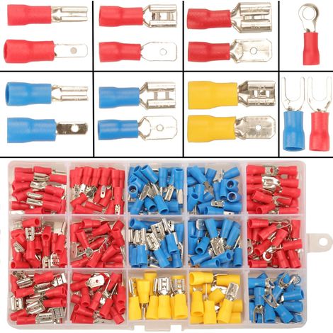 Packung Mit 280 Crimp-elektroklemmen – 15 Verschiedene Stecker- Und Buchsentypen – Größen 2,8 Mm, 4,8 Mm, 6,3 Mm – Korrosionsbeständiges, Verzinntes Messing – 280 Stück