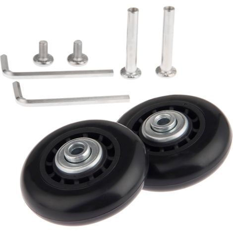 Kofferrad 64x18 Mm – Set Mit 2 Ersatzrädern Inklusive Achsen – Gummi Und Stahl – Geräuscharme Räder Für Anhänger