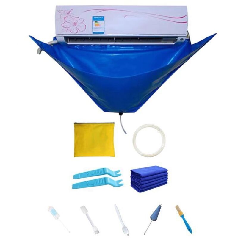 9-teiliges Reinigungsset Für Split-klimaanlagen – Wasserdichte Wartungstasche – Strapazierfähiges Und Wiederverwendbares Material – Auslaufsichere Reinigung