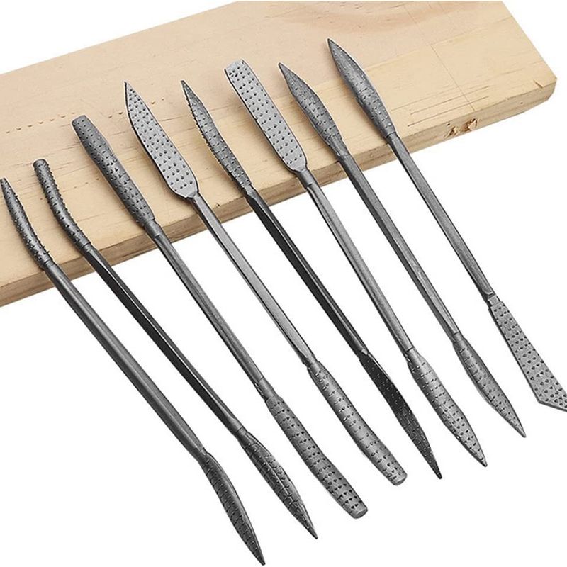 Steinbearbeitungswerkzeug – Set Mit 8 Meißeln Aus Wolframstahl – Für Präzises Schnitzen In Holz Und Stein – Länge 20 Cm