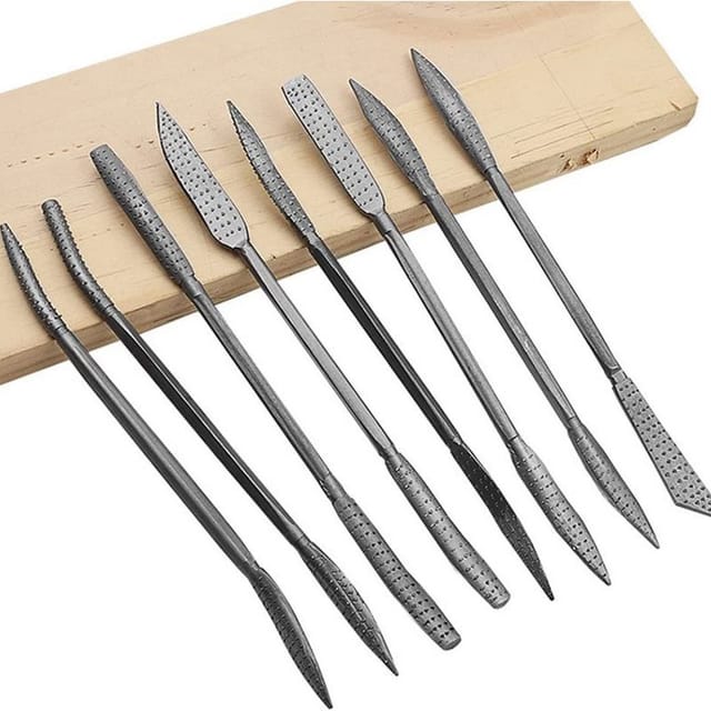 Steinbearbeitungswerkzeug – Set Mit 8 Meißeln Aus Wolframstahl – Für Präzises Schnitzen In Holz Und Stein – Länge 20 Cm