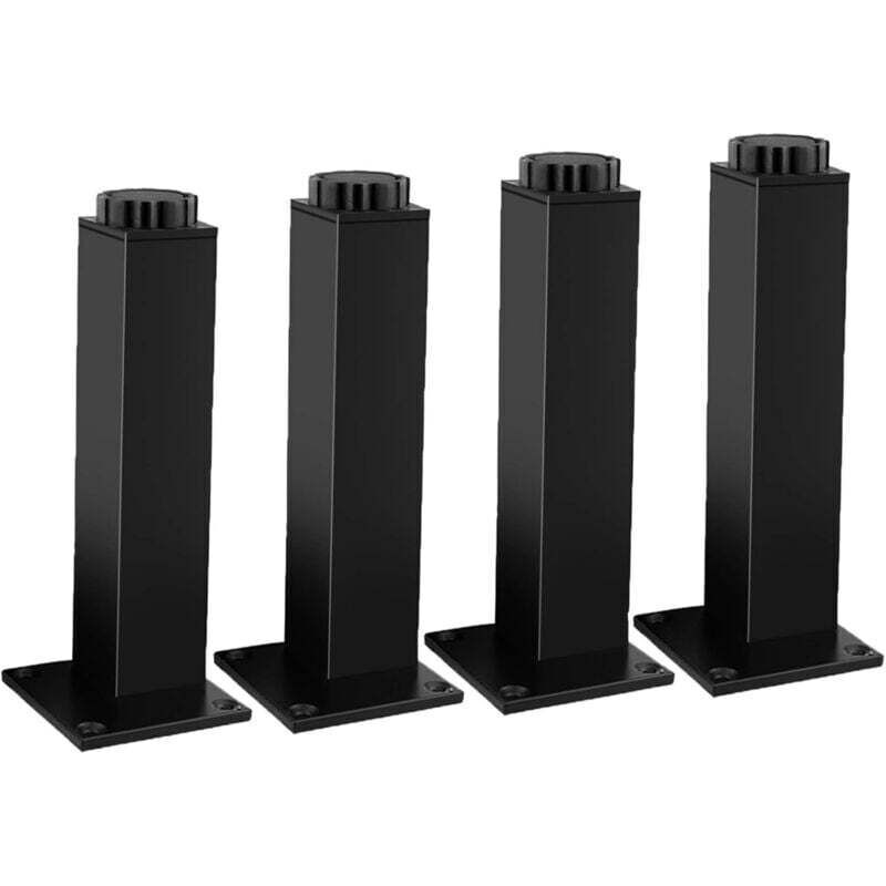 Verstellbare Möbelfüße Aus Schwarzem Metall – 4er-set – Höhe 30 Cm – Tragkraft 80 Kg – 18 Mm Verstellbereich