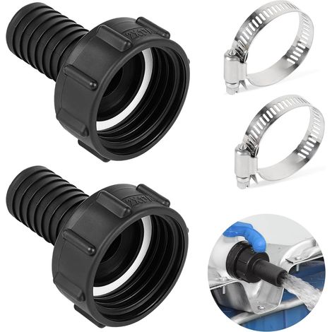 2-teiliger Ibc-tank-schlauchadapter S60x6, 60 Mm Auf 38 Mm Grobgewinde-schlauchanschluss, Gartenbewässerung, Gartenwassertank