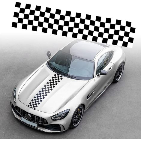 (1265×235×1) Universeller Auto-motorhaubenstreifen-aufkleber, Auto-rennsport-karosserie-seitenstreifen-aufkleber, Motorhauben-dachschürzen-stoßstangen-karo-aufkleber, Modifizierter Vinyl-aufkleber, De