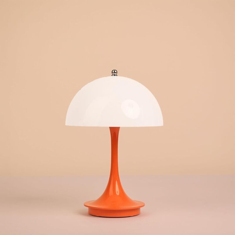 Kleine Tragbare Led-pilz-tischlampe Mit Usb-ladefunktion, Dimmbar, Touch-nachtlicht, Orange, 5v/3w (1800mah)