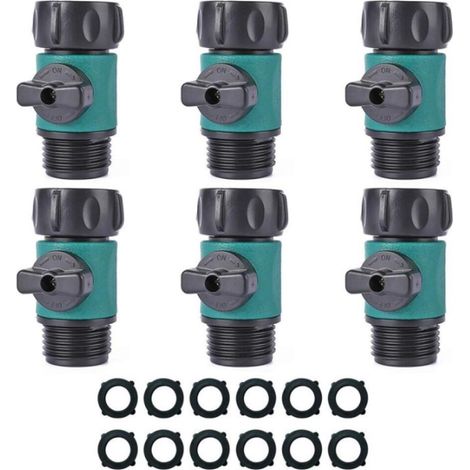 Abs-absperrventil Für Gartenschläuche, 3/4"-gewindekugelhahn-absperrschlauchadapter (6er-pack)