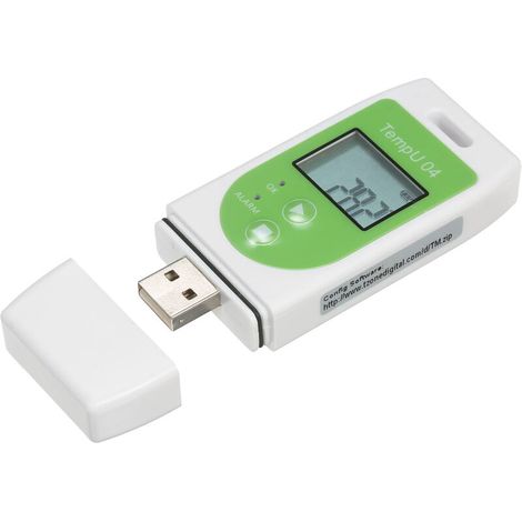 Thermometer-datenlogger, Vielseitiger Usb-temperaturrekorder, Wiederverwendbarer Temperaturrekorder Mit 32.000 Aufzeichnungskapazität, Grün