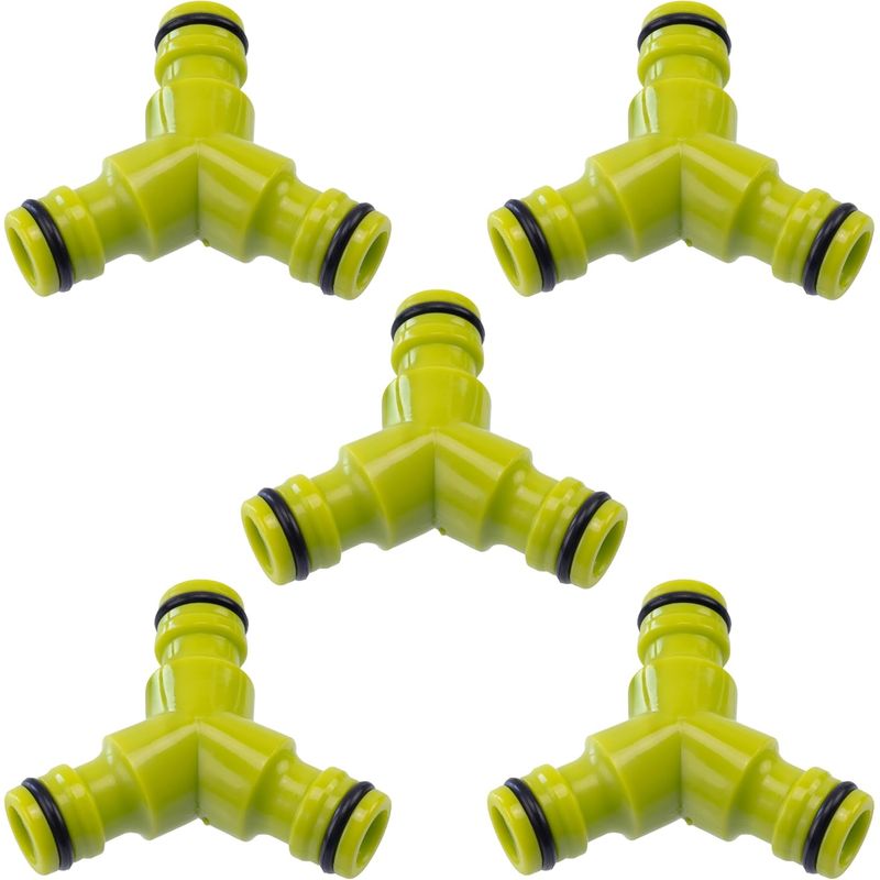 Set Mit 5 1/2" 3-wege-y-verbindern Für Gartenschläuche – Schnellverteiler Für 3 Bewässerungsschläuche – Aus Abs-kunststoff