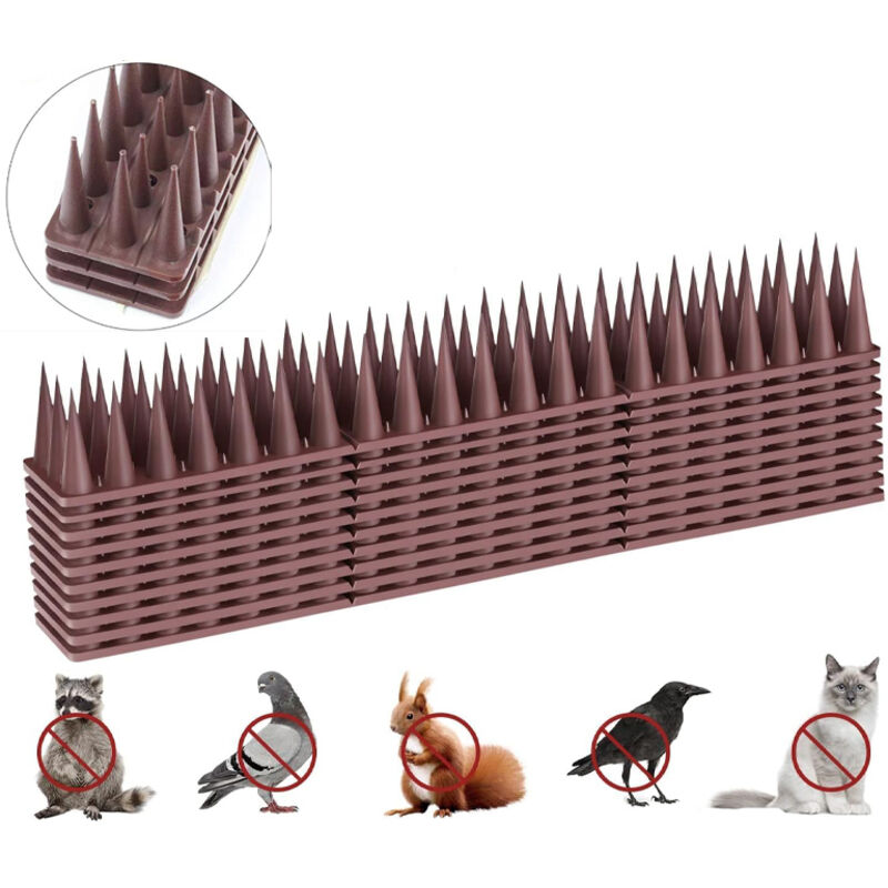 10 Stück Taubenabwehrspitzen, 43 Cm, Für Balkon Und Balkon, Aus Kunststoff, Gegen Tauben, Krähen, Katzen, Spatzen Usw., Braun