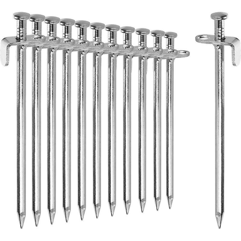 12x Stahl-zeltnägel - Lange Und Robuste Heringe Für Camping Und Outdoor-aktivitäten - Zeltnägel