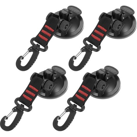 4-teiliges Camping-saugnapf-set Mit Haken – Extrem Starker Anker-saugnapf Mit Befestigungselement, Multifunktionale Saugnapfhaken Für Auto, Camping, Zuhause, Zelt, Markise