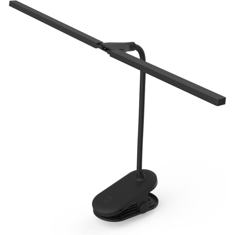 Schreibtischlampe Mit Klemme, Led-beleuchtung, Augenschonend, Kreativ, Usb-wiederaufladbar, Für Studentenwohnheim, Arbeitszimmer, Schlafzimmer, Leselampe, Schwarz [1500mah]