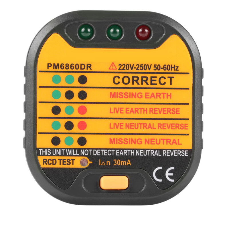 Jeffergarden Automatischer Steckdosentester 50-60hz Uk/us/eu Für Den Heimgebrauch Pm6860dr (eu-stecker)