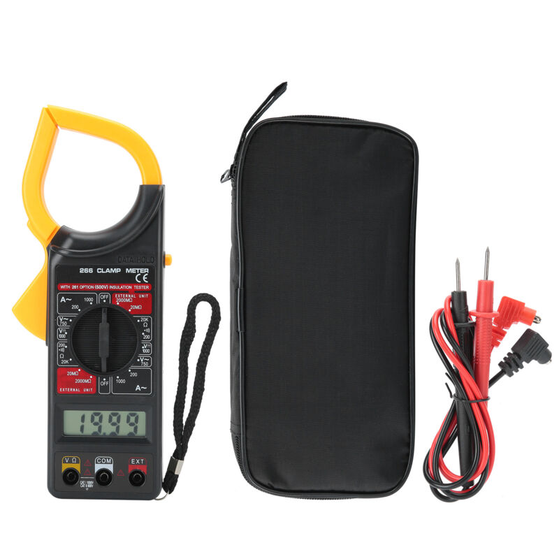 Jeffergarden Digitales Zangenmultimeter, Tragbares Amperemeter, Voltmeter, Elektronisches Multimeter, Messgerät Dt-266