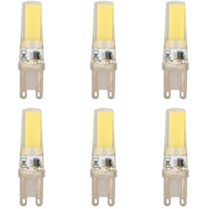 Jeffergarden G9 Cob Led-lampe, 6er-pack, Dimmbar, Professionell, Ersatz Für Wand- Und Tischlampen, Weißes Licht, 220 V