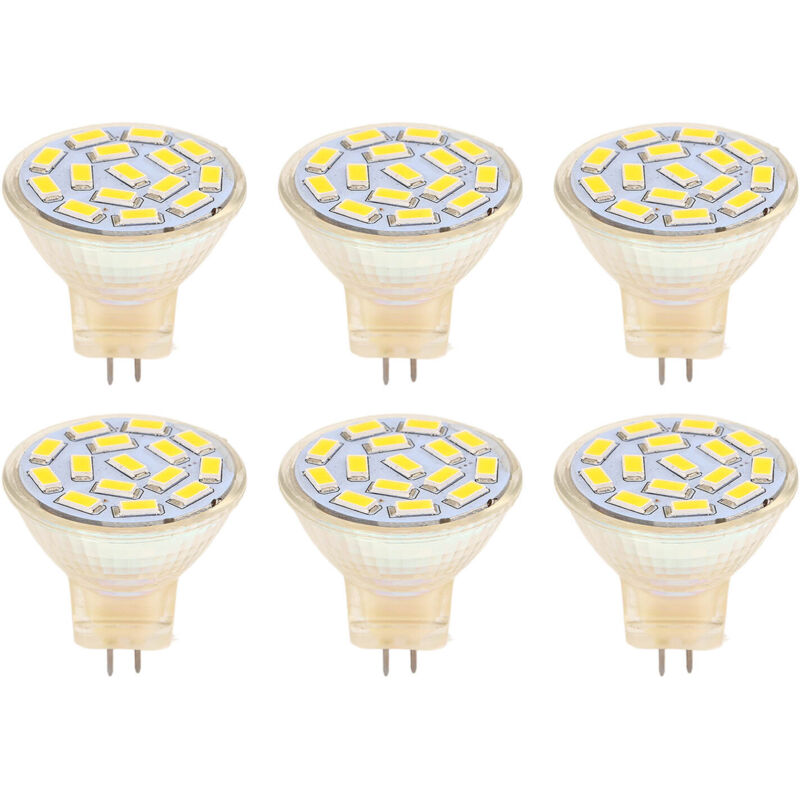 Jeffergarden Gu4 Led-lampe 270 Lm 15 Leds, Energiesparlampe Mr11, Schienenstrahler-leds 12 V 3 W, Warmweiß 3000 K, 6 Stück