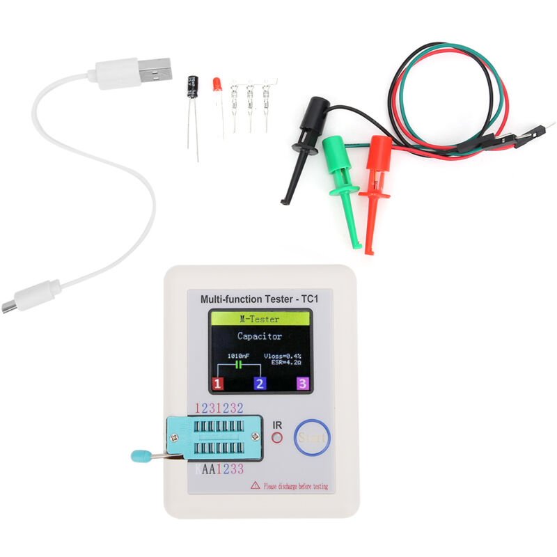 Jeffergarden Lcrtc1 1,8-zoll-tft-display Multifunktions-transistortester Für Kondensatordioden