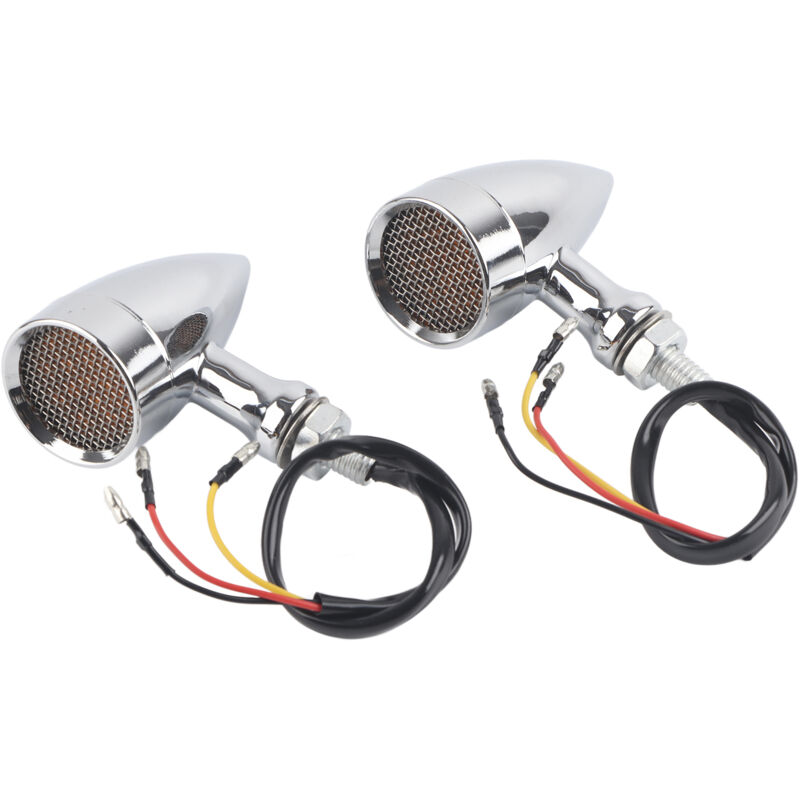 Jeffergarden Led-blinker Für Motorräder, 2 Stück, Gelbes Licht, 12 V, 10 Mm, Universelles Chromgehäuse
