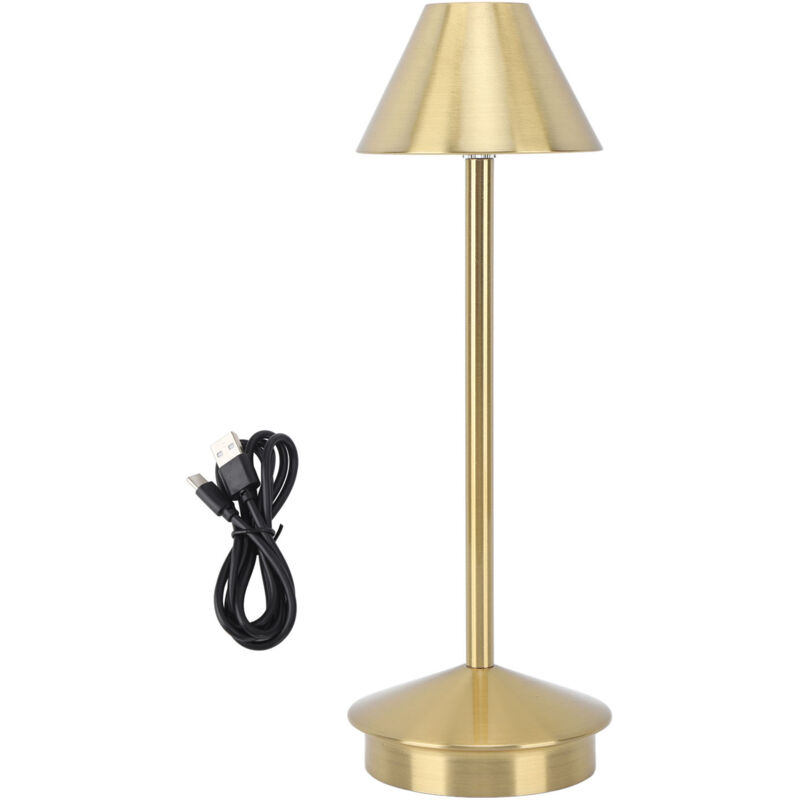 Jeffergarden Moderne Kabellose Tischleuchte, Eisen-design, 3 Farben, Stufenlose Dimmung, Tragbare Led-schreibtischlampe Mit Touch-steuerung, Gold