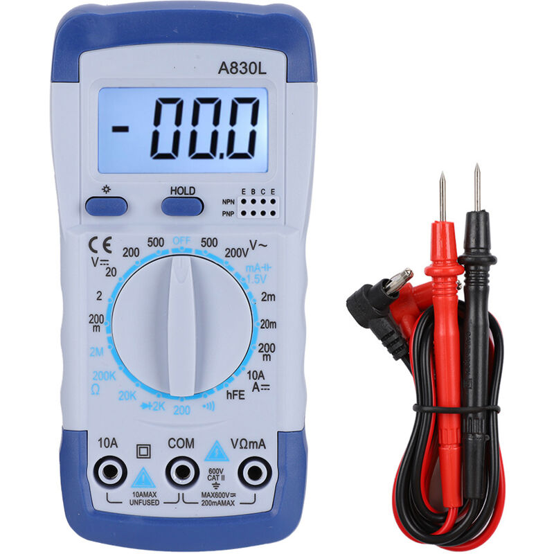 Jeffergarden Multifunktions-digitalmultimeter Mit Tragbarem Lcd-display, Ac/dc-spannungs-/stromdetektor, Blau/weiß