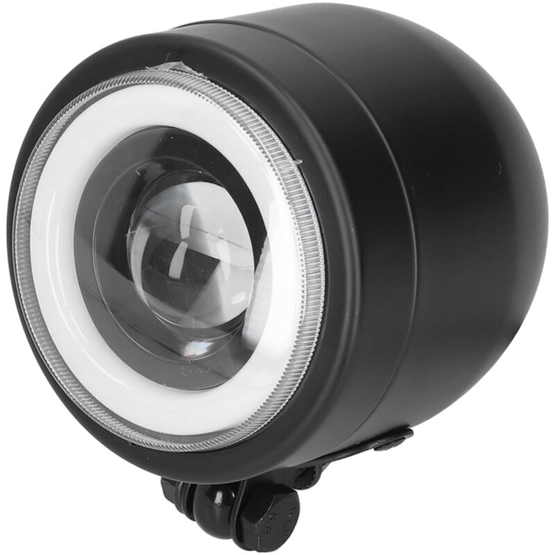 Jeffergarden Vintage Runder Angel Eye Led-scheinwerfer, Frontlampe Geeignet Für Cruiser, Chopper, Bobber, Cafe Racer Motorräder (weißes Und Gelbes Licht)