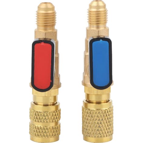 2-teiliger Kugelhahn Für Kältemittel, Klimaanlagen-befülladapter 1/4" Sae Messing-hvac-rohre Mit Kugelhähnen Für R22 R410a
