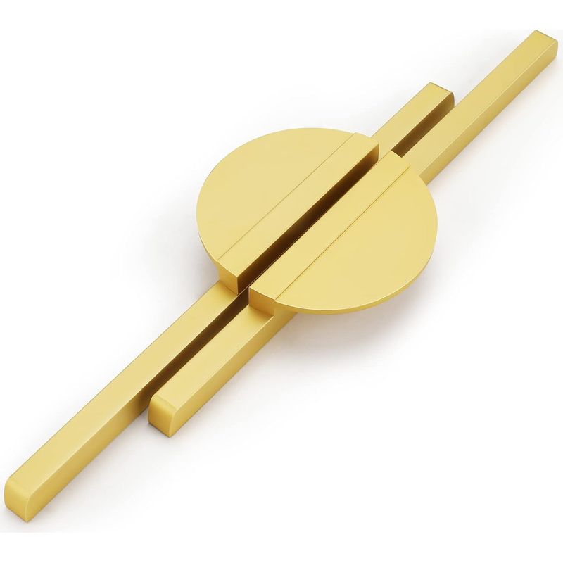 Set Mit 2 Möbelgriffen, 128 Mm – Schwarz-goldenes Aluminium – Für Türen Und Schubladen – M4-schrauben Inklusive