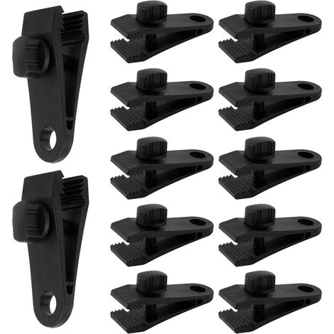 Set Mit 12 Planenspannern – Verstellbare Befestigungsclips Für Zelte – Wasserdichte Kunststoffklemmen – Sonnensegel – Garten Und Camping