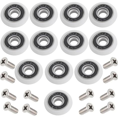 Duschkabinenrollen, 12er-pack, 23 Mm, Für Schiebetüren. Rollen Inklusive Schrauben Für Schiebetüren.