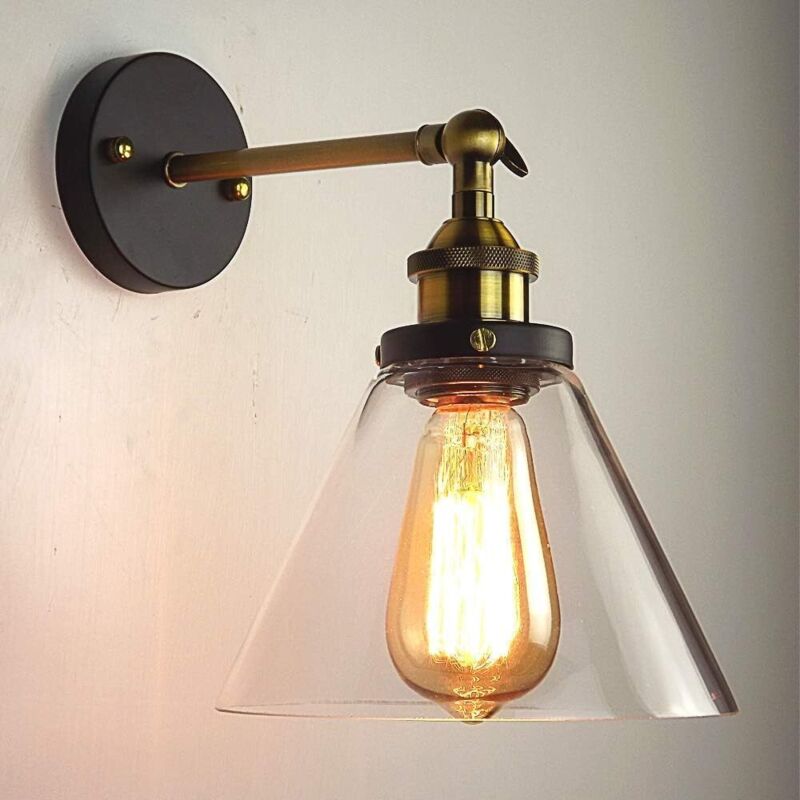 Vintage-industrie-wandleuchte Aus Glas, E27-fassung – Verstellbarer Kopf – 40 W – 110–220 V – Für Wohnzimmer, Küche, Schlafzimmer, Restaurant