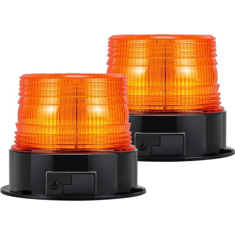 Wiederaufladbare, Kabellose Led-rundumleuchten (12–24 V), Orangefarbenes Stroboskoplicht, Magnetische Notfallblinkleuchten Für Pkw, Traktoren Und Suvs
