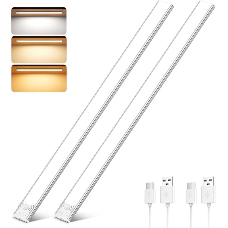 Schrankleuchte, 30000k/4000k/6500k, Dimmbar, Usb-wiederaufladbar, Kabellose, Magnetische Led-leuchte Mit Bewegungsmelder, Led-leuchte Für Kleiderschrank, Treppenhaus, Küche, Flur