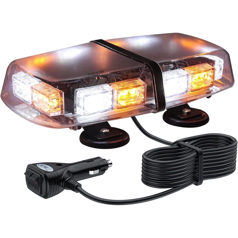 36 Led-notfall-led-leiste Mit 4 Starken Magnetischen Blitzleuchten, 3-farbig (gelb + Weiß), 36 W, Für Fahrzeuge, Lkw Und Anhänger