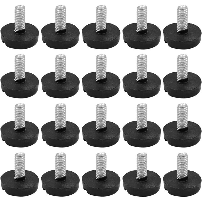 Set Mit 20 M6-gewinde-möbelfüßen, Verstellbare Schraub-möbelfüße, M6×20-schraub-nivellierfüße Für Tische, Stühle, Hocker, Möbelbeine, Schränke