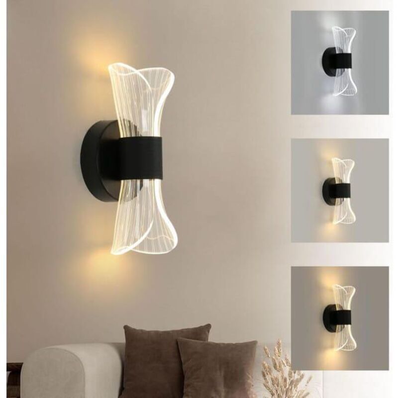 Dimmbare Led-wandleuchte Für Den Innenbereich, 10 W, Modernes Design, Acryl-wandleuchte, Schwarz