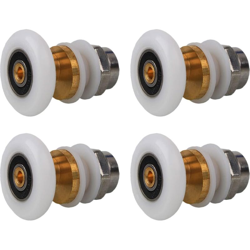 Rollen Für Duschtüren, 20 Mm, 4er-set. Messingrollen Für Schiebetüren In Der Dusche, Ersatzrollen Für Glasschiebetürschienen (20 Mm).