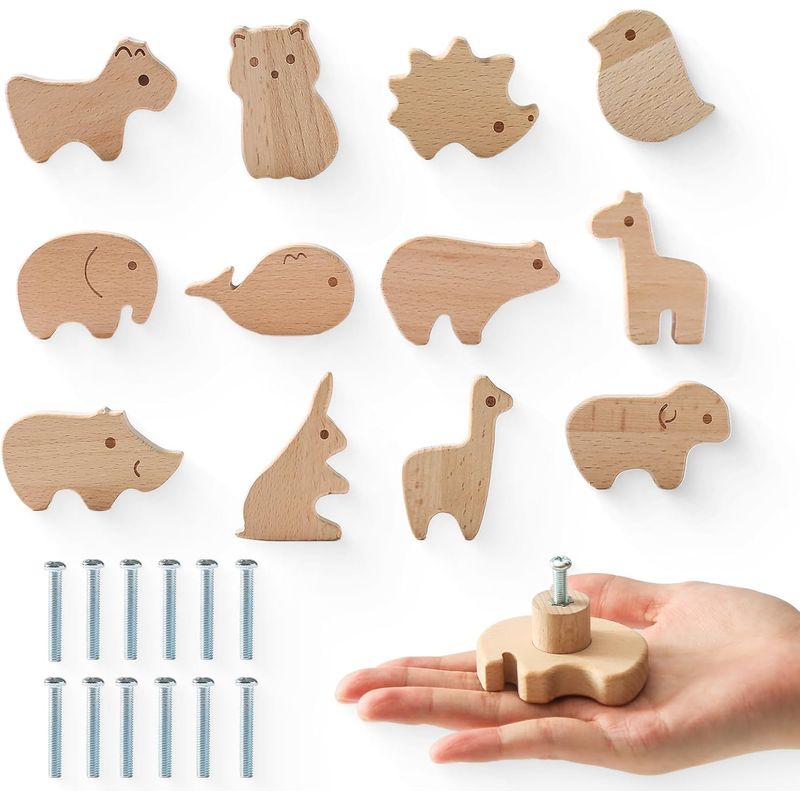 Set Mit 12 Holz-schrankknöpfen Für Das Kinderzimmer