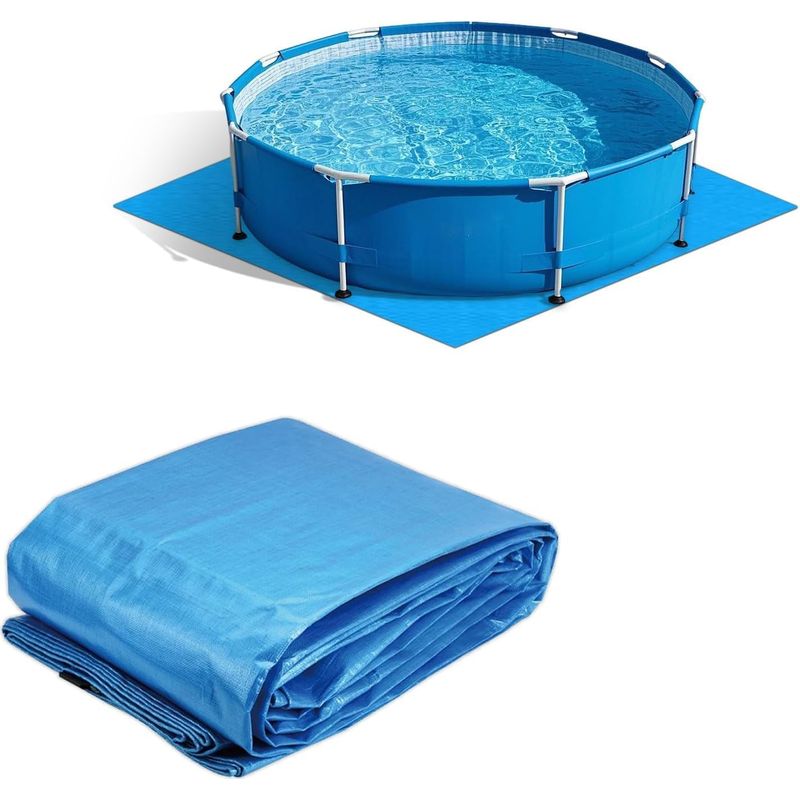 Poolbodenmatte Bietet Schutz. Die Matte Für Aufstellpools Bewahrt Die Unversehrtheit Des Bodens (274 X 274 Cm).