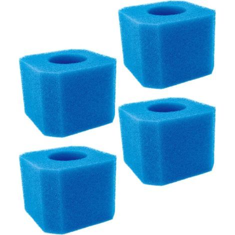 Set Mit 4 Quadratischen Filterschwämmen Für Schwimmbecken, Blau, Alkalibeständiger Pu-schaum, Filtermaterial Für Vorfilter, Schwimmbadpumpe Und -system