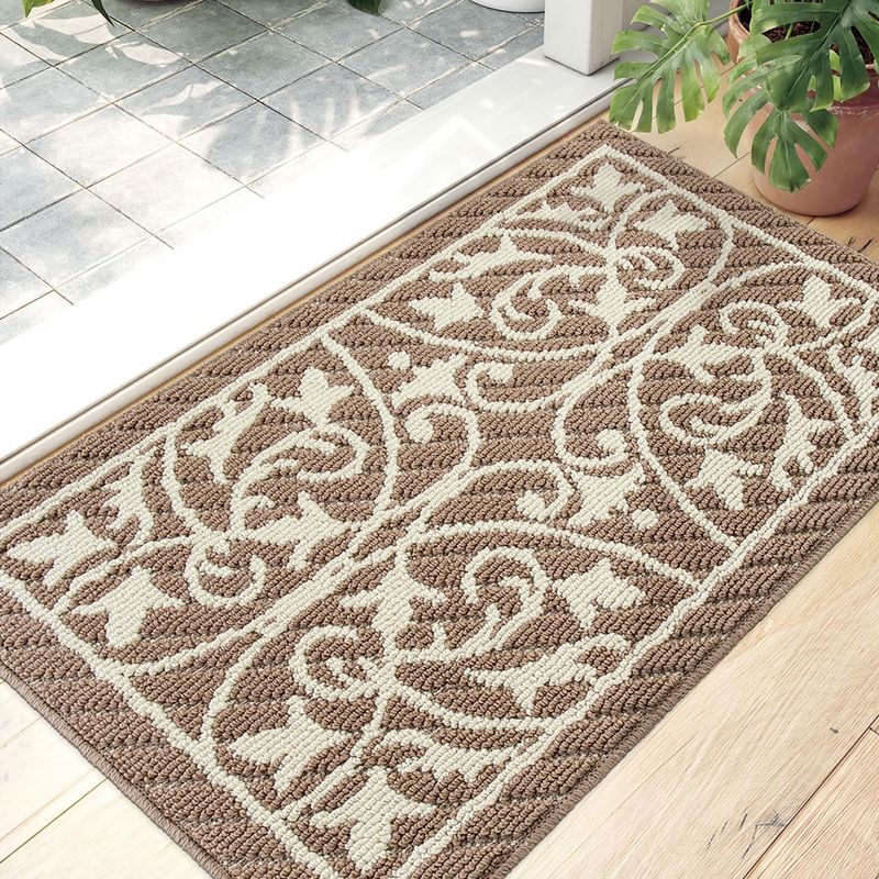 Fußmatte Für Den Innenbereich, 50 X 80 Cm – Saugfähige Und Rutschfeste Matte – Maschinenwaschbar – Braun, Für Den Innen- Und Außenbereich Geeignet